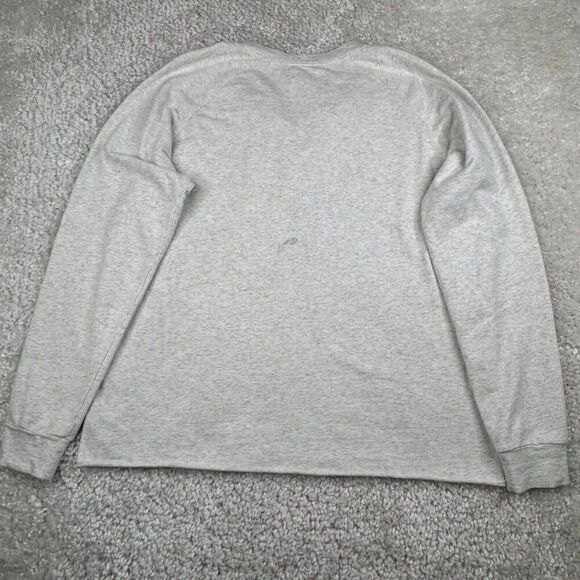 Lucky Brand Vintage Lace Up Pullover Sweatshirt Light Gray Beige - Picture 3 of 7